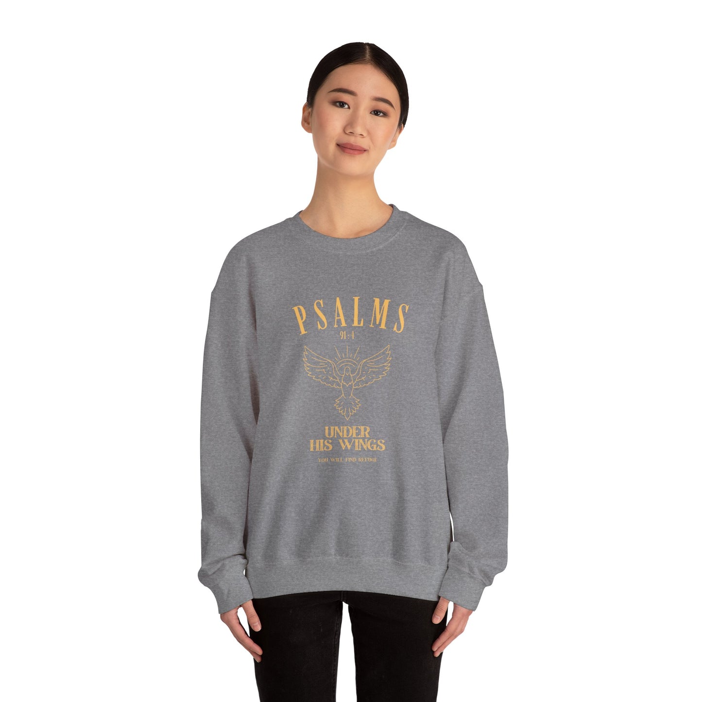 Psalms 91:4 Unisex Heavy Blend™ Crewneck Sweatshirt