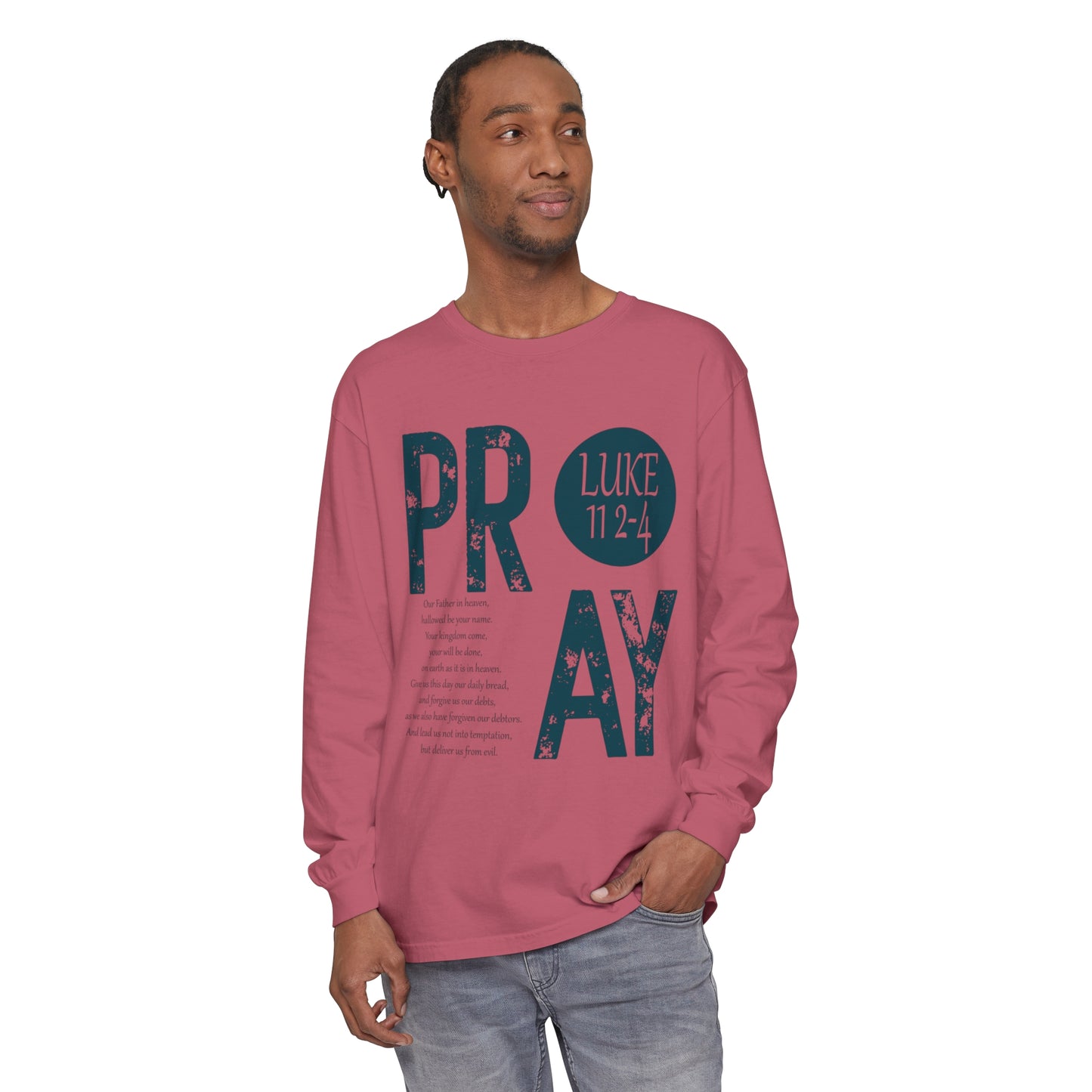 Lords Prayer Unisex Garment-dyed Long Sleeve T-Shirt