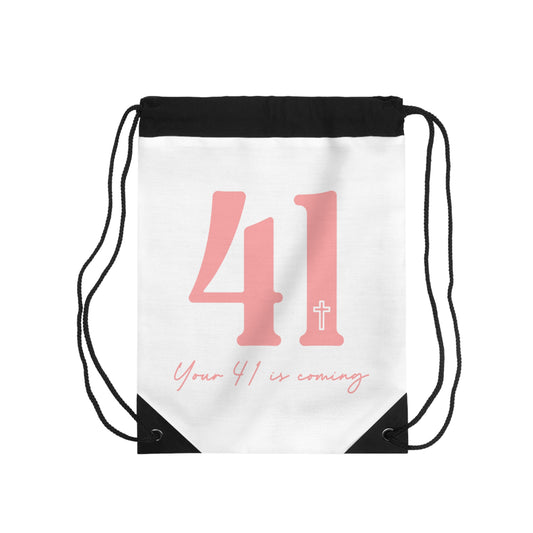 41 Is Coming Drawstring Bag