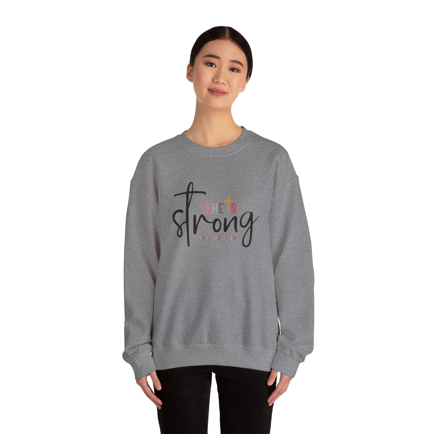 She Is Strong Unisex Heavy Blend™ Crewneck Sweatshirt