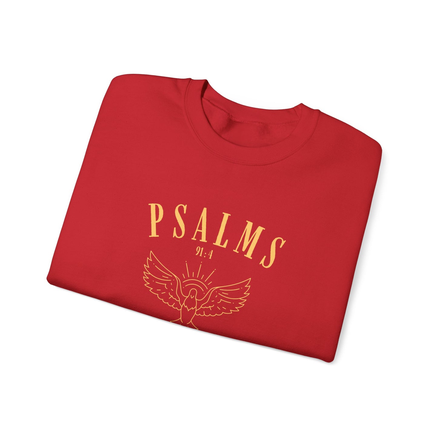 Psalms 91:4 Unisex Heavy Blend™ Crewneck Sweatshirt