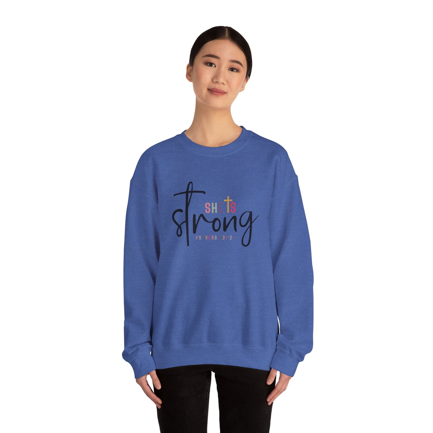 She Is Strong Unisex Heavy Blend™ Crewneck Sweatshirt