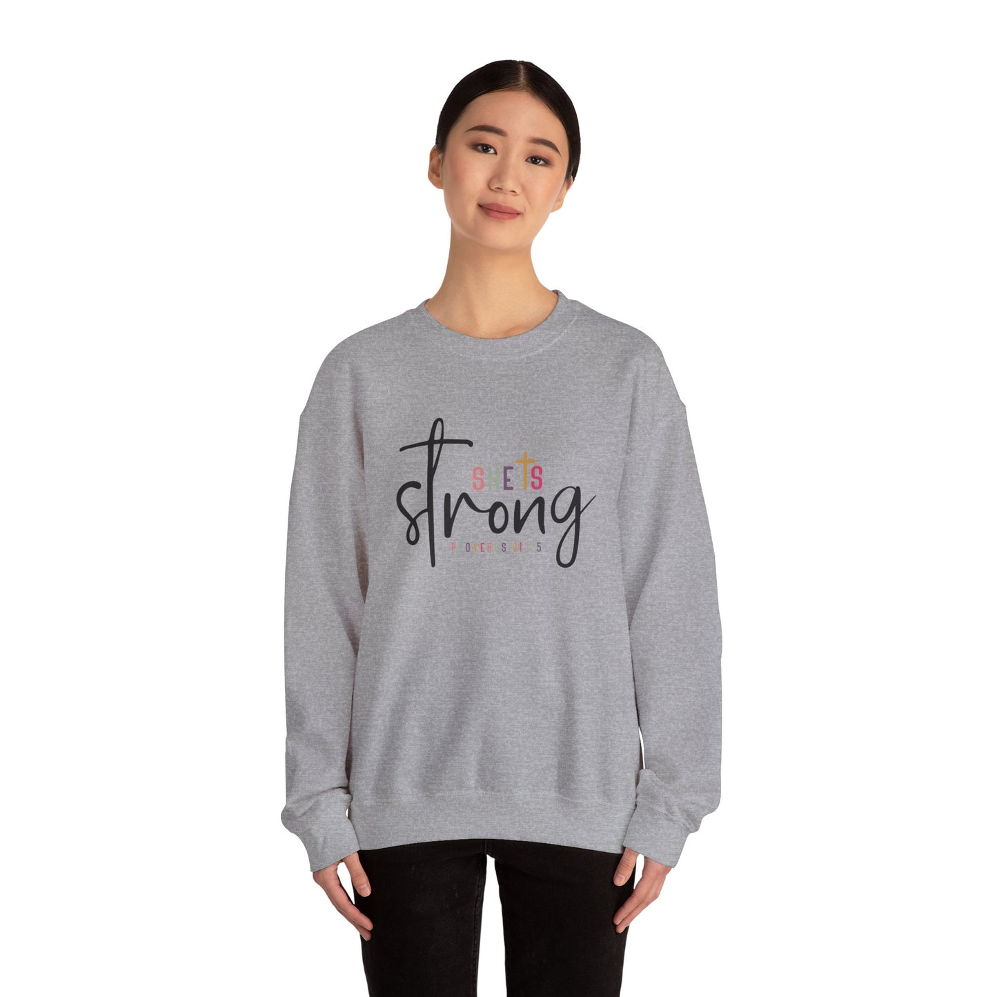 She Is Strong Unisex Heavy Blend™ Crewneck Sweatshirt